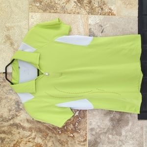 Small Green and White N'vo Golf Top Shirt Activewear Athleisure Tennis